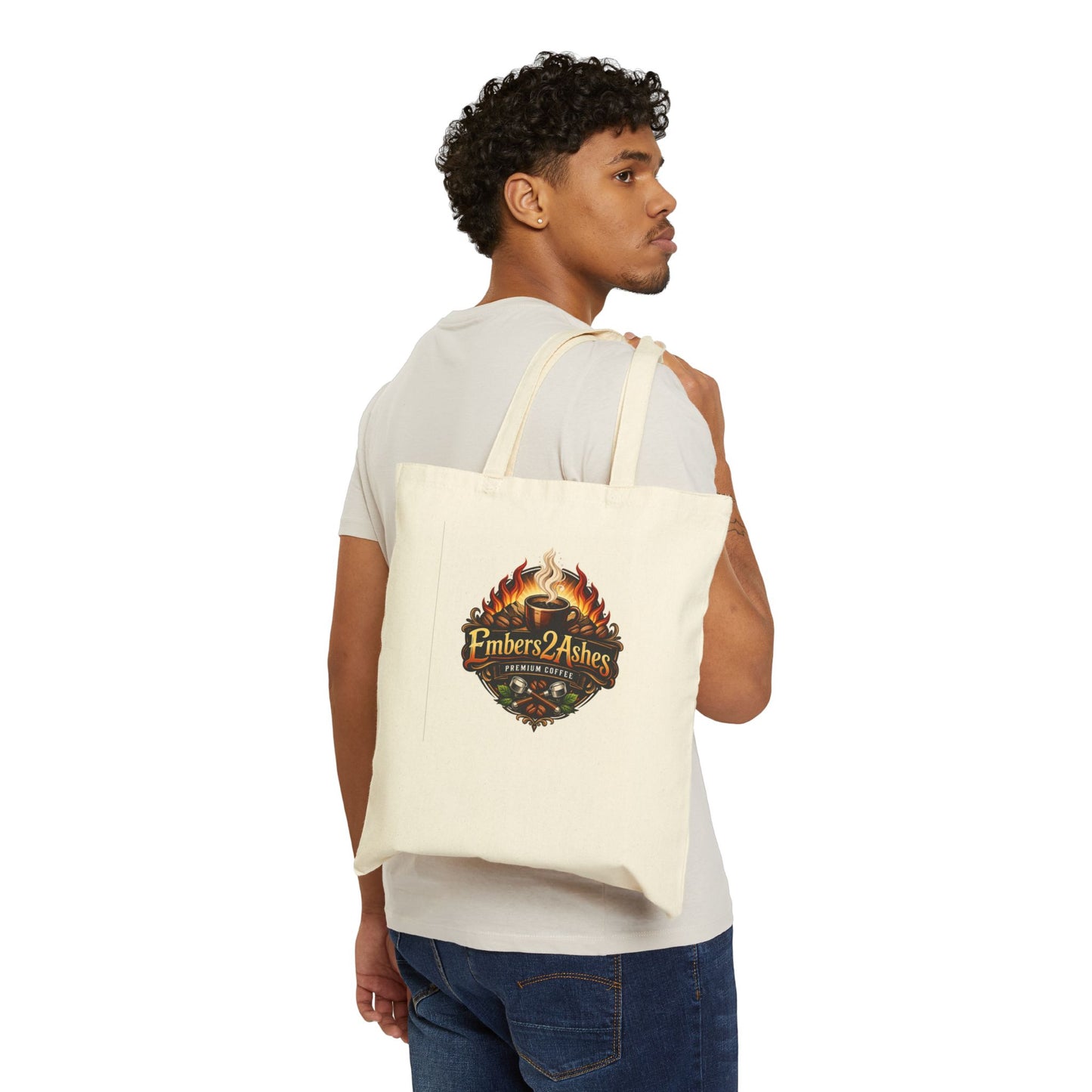 Embers2Ashes Logo Cotton Tote Bag – Flame Graphic Canvas Shopper