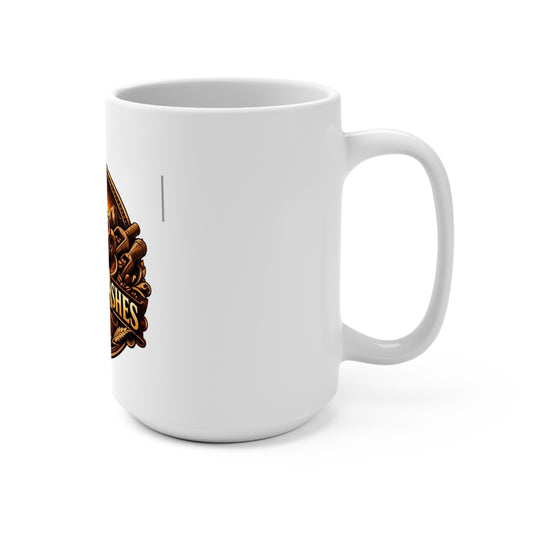 Embers2Ashes 15oz Coffee Mug — Rustic Campfire Logo Mug for Coffee & Tea Lovers