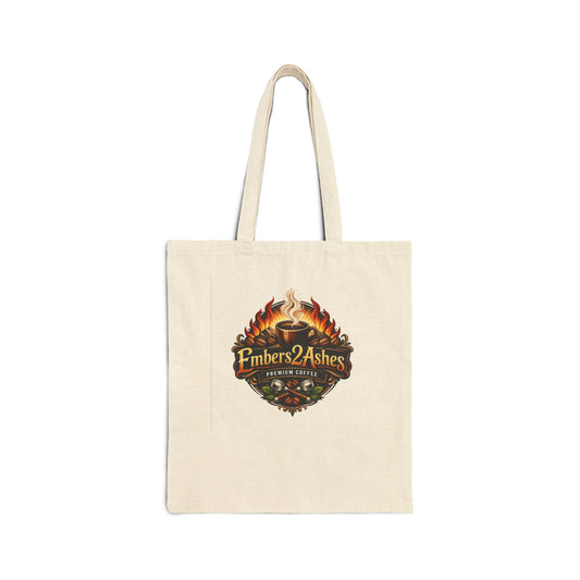 Embers2Ashes Logo Cotton Tote Bag – Flame Graphic Canvas Shopper